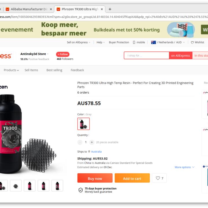 Aliexpress 1 star review on 13th October 2022