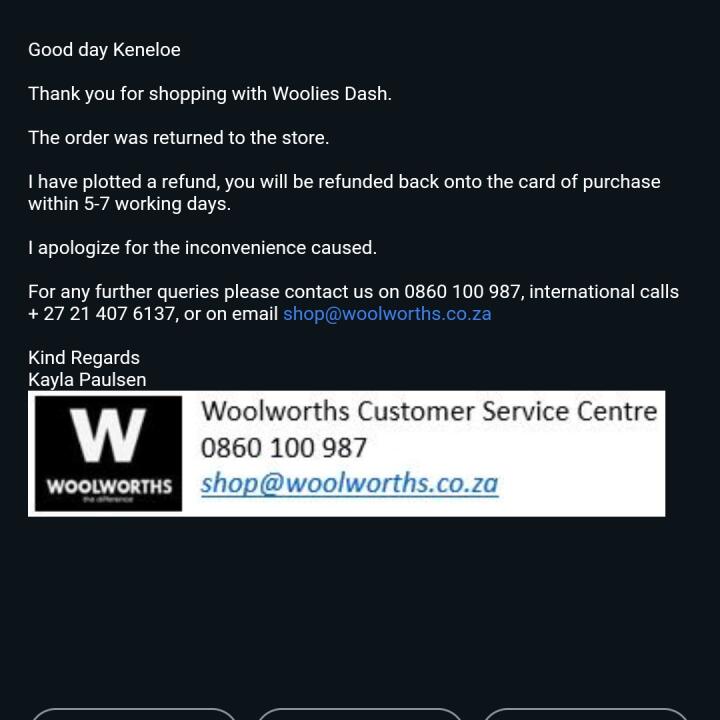 Woolworths SA 1 star review on 1st November 2023