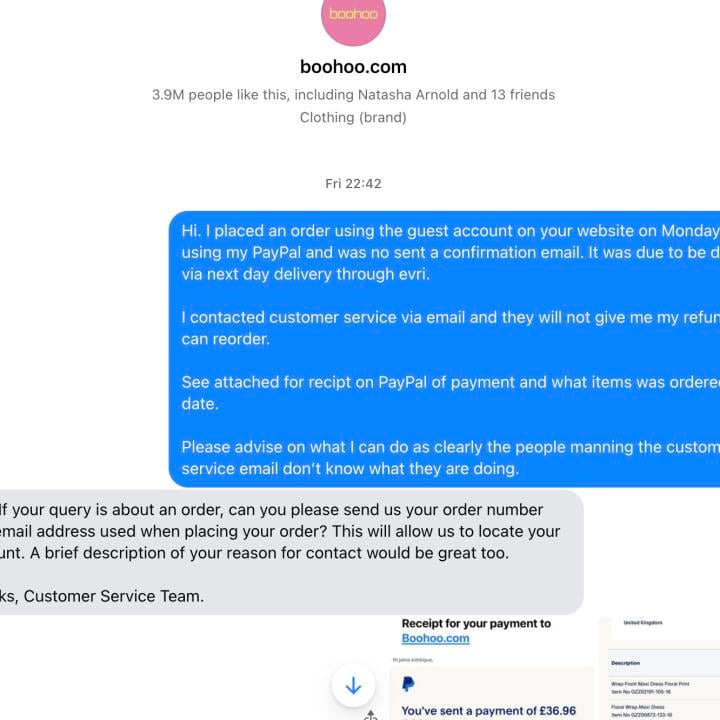 Boohoo delivery reviews best sale